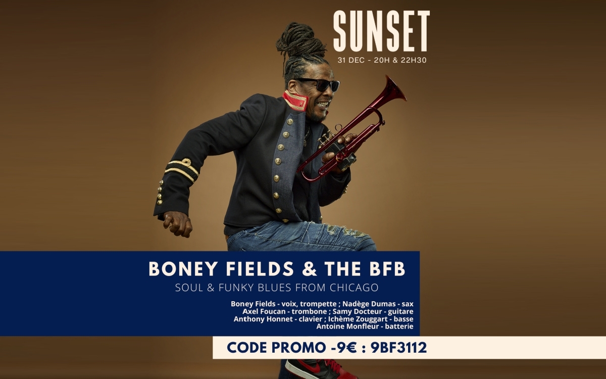 Boney Fields & the BFB @Sunset, Paris, New Years Eve, 2nd Show, Press Photo